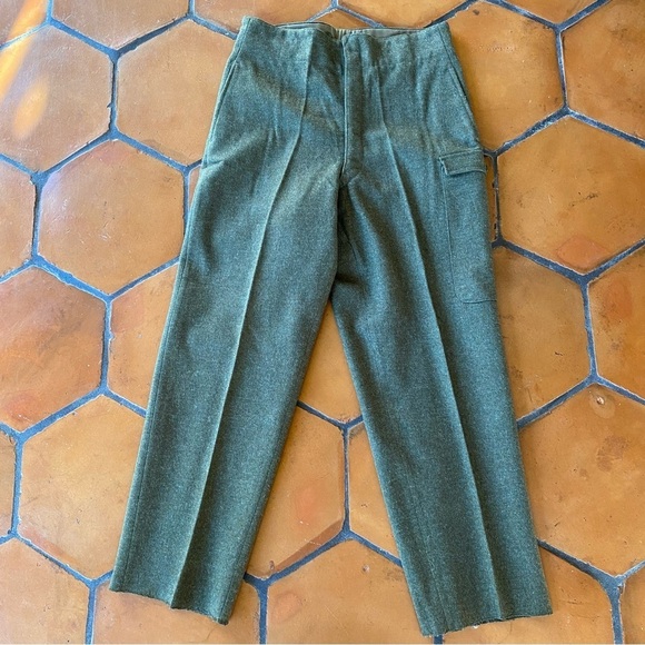 Vestimenta Green Men's 32X30 Wool Pants Battle Dress 1966 Button Up Military VTG - Picture 1 of 9